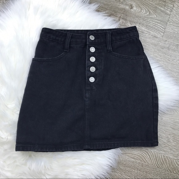 Brandy Melville Dresses & Skirts - Brandy Melville Black High Rise Denim Mini Skirt